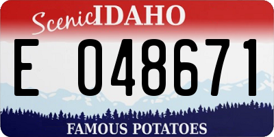 ID license plate E048671