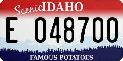 ID license plate E048700