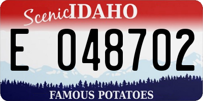 ID license plate E048702