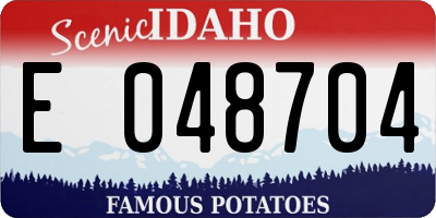 ID license plate E048704