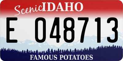 ID license plate E048713