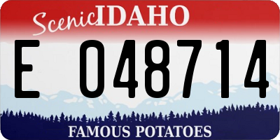 ID license plate E048714