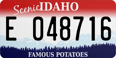 ID license plate E048716