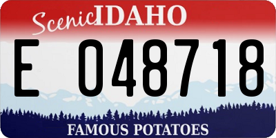 ID license plate E048718