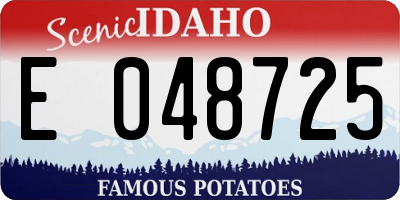 ID license plate E048725