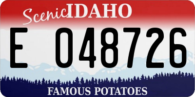 ID license plate E048726