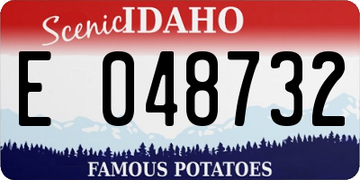 ID license plate E048732