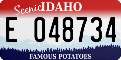 ID license plate E048734