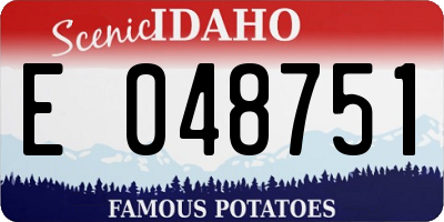 ID license plate E048751