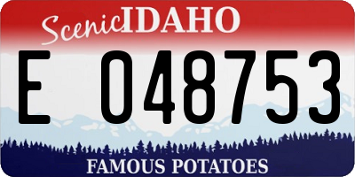 ID license plate E048753