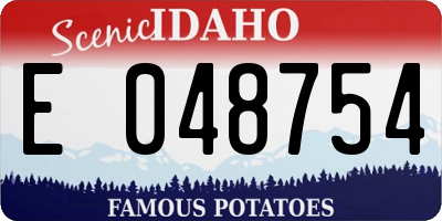ID license plate E048754