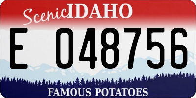ID license plate E048756