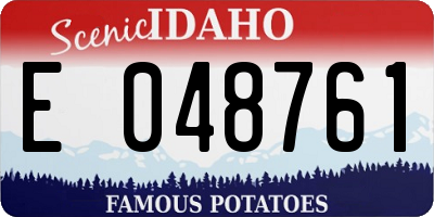ID license plate E048761