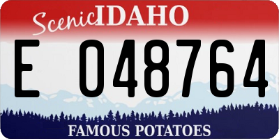 ID license plate E048764