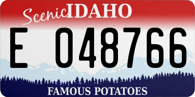 ID license plate E048766