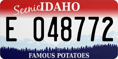 ID license plate E048772