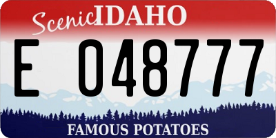 ID license plate E048777