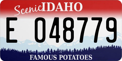 ID license plate E048779