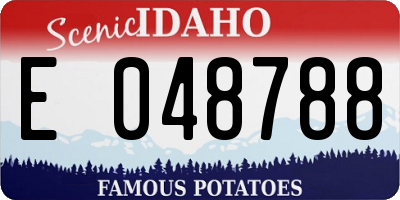 ID license plate E048788