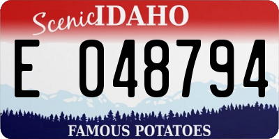 ID license plate E048794