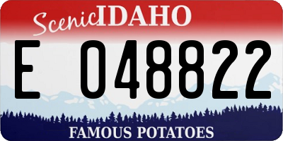 ID license plate E048822