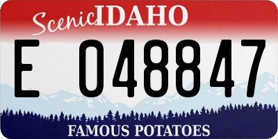 ID license plate E048847