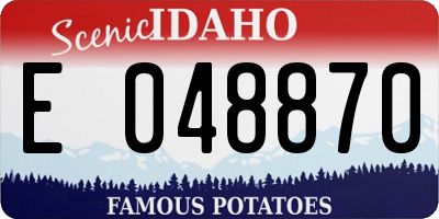 ID license plate E048870