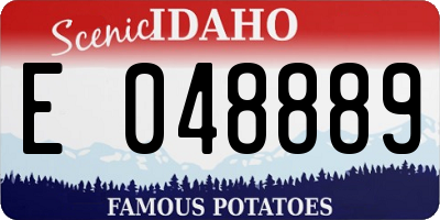 ID license plate E048889