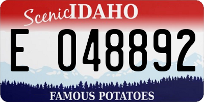 ID license plate E048892