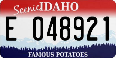 ID license plate E048921