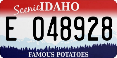 ID license plate E048928