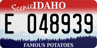 ID license plate E048939