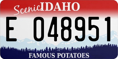 ID license plate E048951