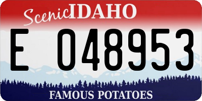 ID license plate E048953