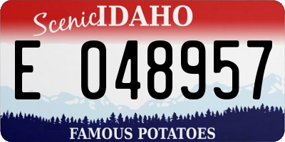 ID license plate E048957
