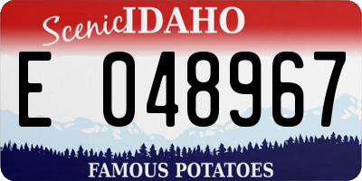 ID license plate E048967