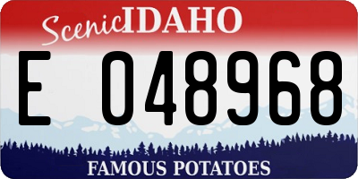 ID license plate E048968
