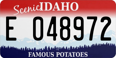 ID license plate E048972