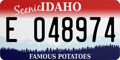 ID license plate E048974