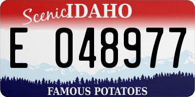 ID license plate E048977