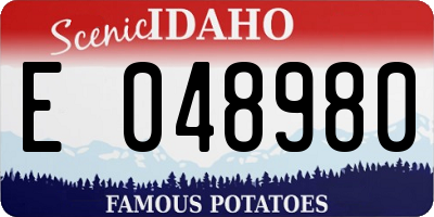 ID license plate E048980