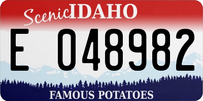 ID license plate E048982