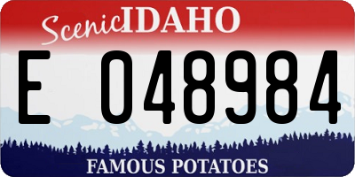 ID license plate E048984