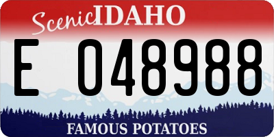 ID license plate E048988