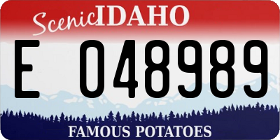 ID license plate E048989