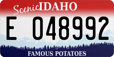 ID license plate E048992