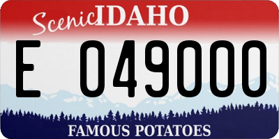 ID license plate E049000