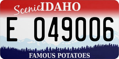 ID license plate E049006