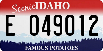 ID license plate E049012