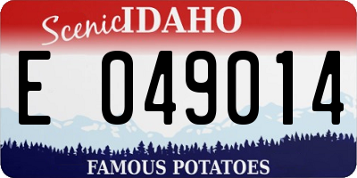 ID license plate E049014